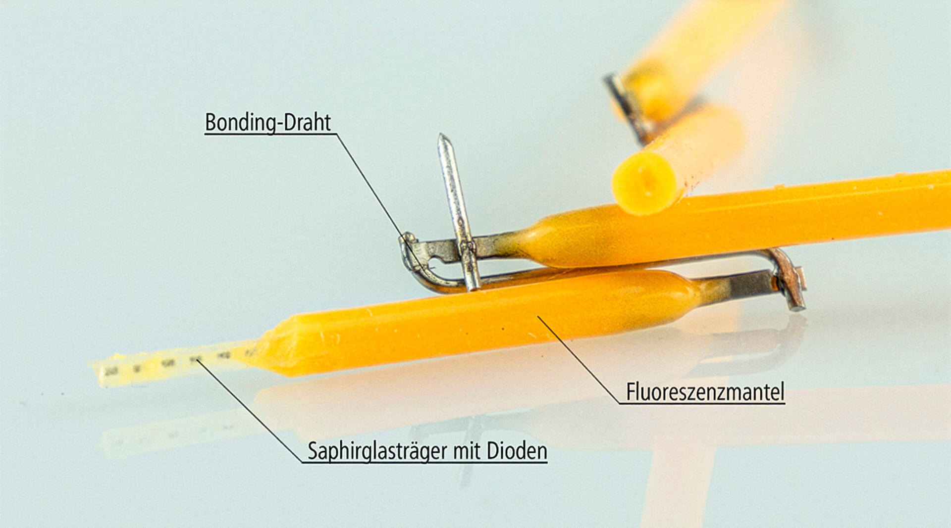 Wissensdatenbank | LED Filament oder der LED Leuchtfaden | Hard LED Filament mit Fluoreszenz-Schicht