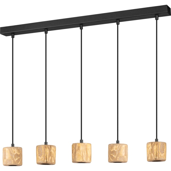 Pendelleuchte PINO 5x stained pine wood E27, 80344