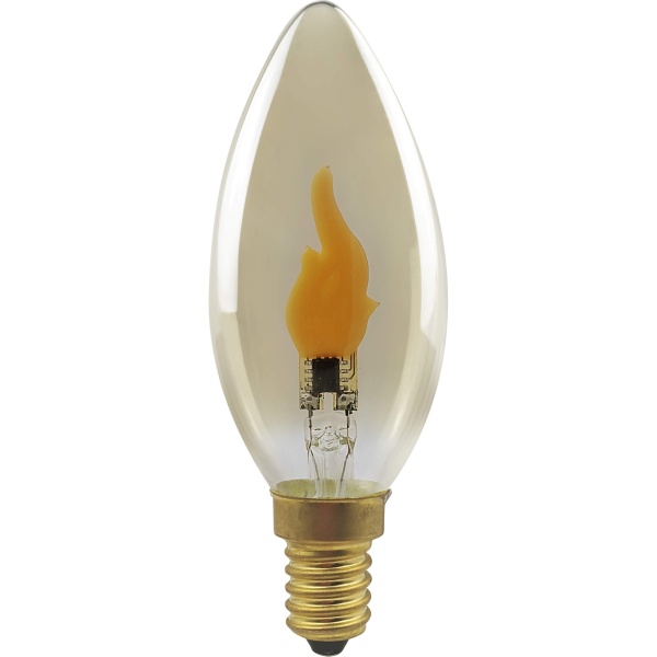 LED Kerze Fire Flame E14 smokey grey