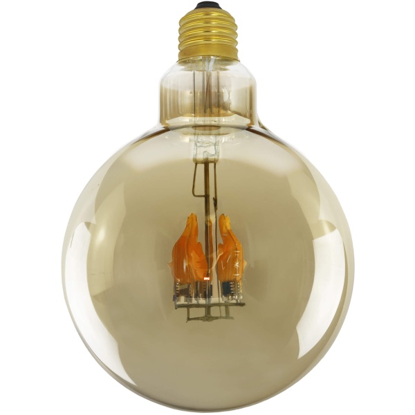 LED Globe 125 Fire Flame down smokey grau