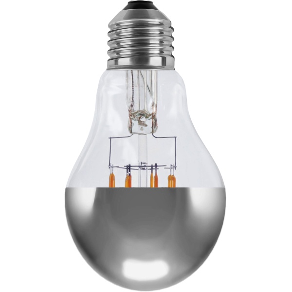 LED Glühlampe Spiegelkopf A67 silber E27, 55366