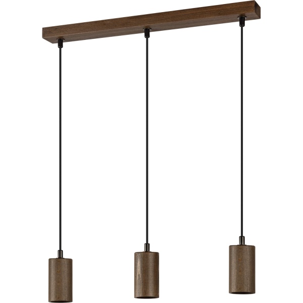 Pendelleuchte FLOW beech wood and walnut finish, 3x E27 | 80323