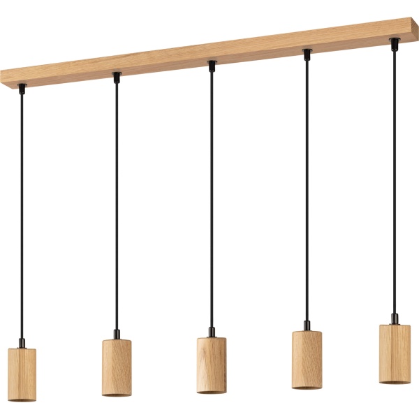 Pendelleuchte FLOW oiled oak wood, 5x E27 | 80324