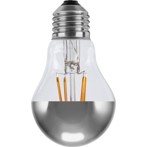 LED Glühlampe Spiegelkopf silber E27, 55369