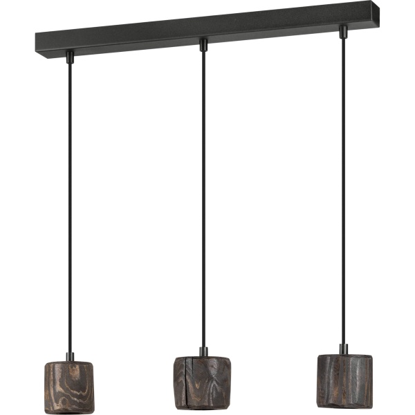 Pendelleuchte PINO 3x pine wood and walnut finish E27, 80343