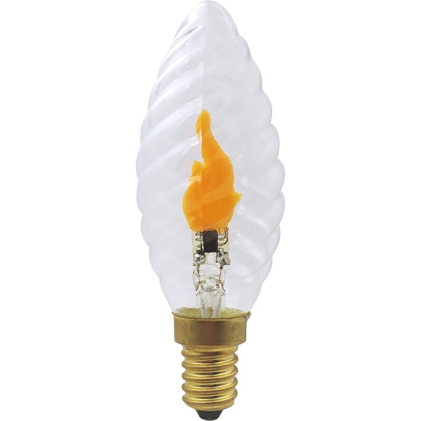 LED Kerze Fire Flame Twisted klar