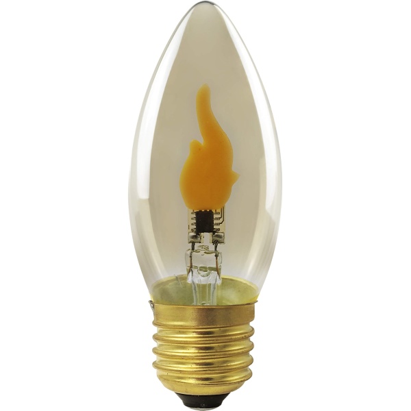 LED Kerze Fire Flame smokey grau E27
