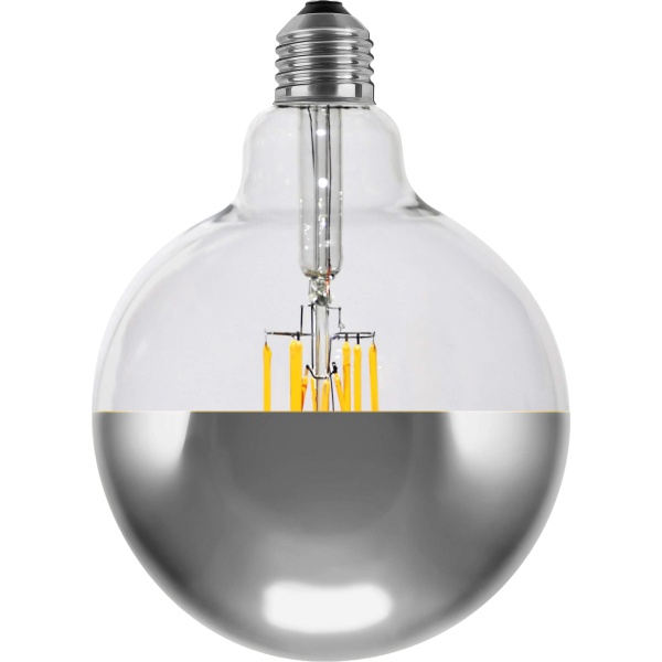 LED Globe 125 Spiegelkopf silber E27, 55490