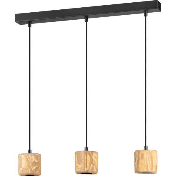 Pendelleuchte PINO 3x stained pine wood E27, 80341