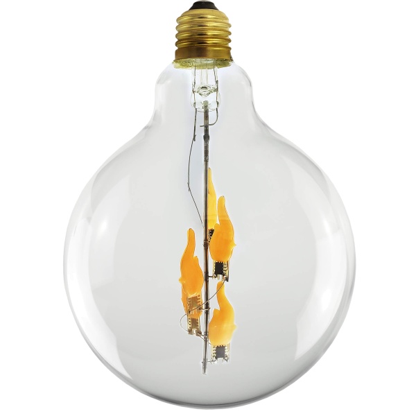 LED Globe 125 Fire Flame down klar