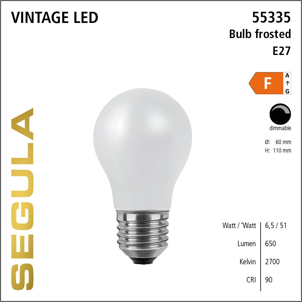 LED Leuchtmittel, Bulb, E27, dimmbare LED, Retrofit Lampe, warmweiß, frosted