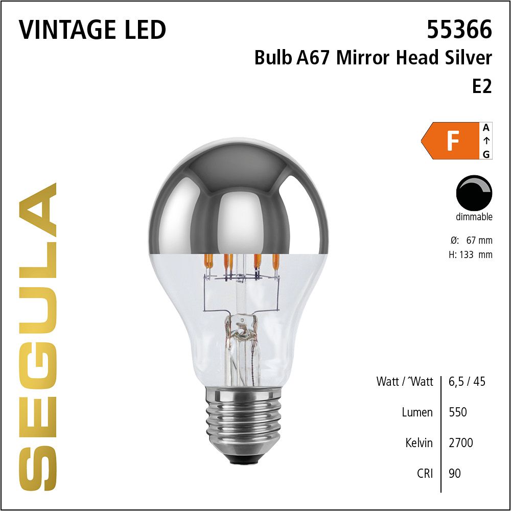 LED Leuchtmittel, Bulb, E27, dimmbare LED, Retrofit Lampe, warmweiß, Mirror Head