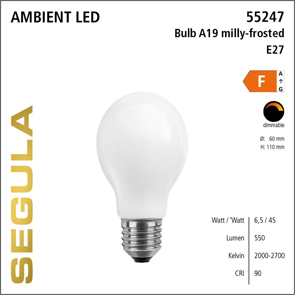 LED Filament Leuchtmittel, dimmbare LED Lampe, E27, Ambient Dimming, Glühlampe, Opal-matt
