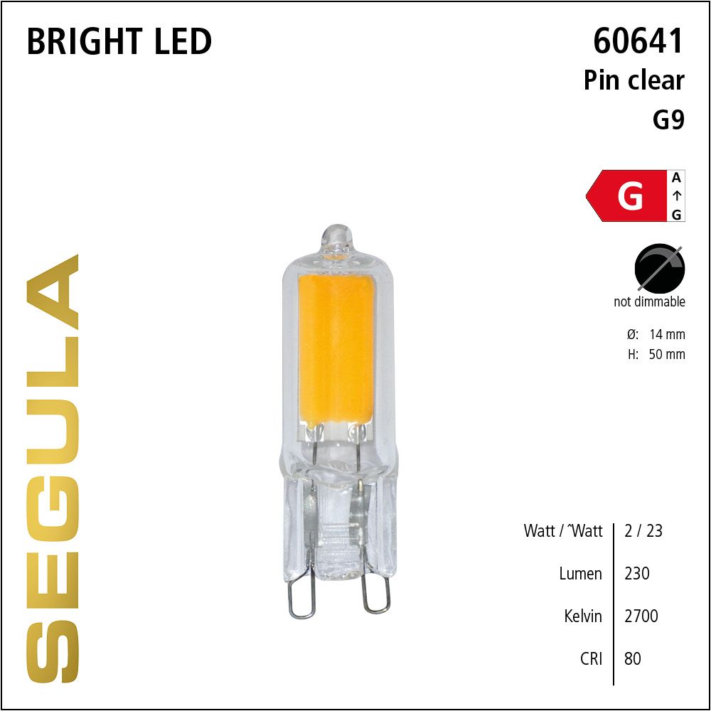 LED Leuchtmittel, G9 Pin, Bright Line Lampe, warmweiß, clear