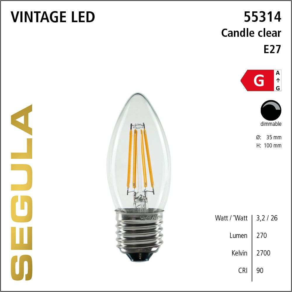LED Leuchtmittel, Candle, E27, dimmbare LED, Retrofit Lampe, warmweiß, clear
