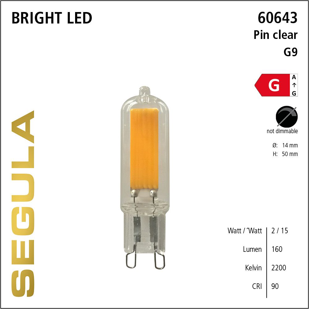 LED Leuchtmittel, G9 Pin, Bright Line Lampe, warmweiß, clear