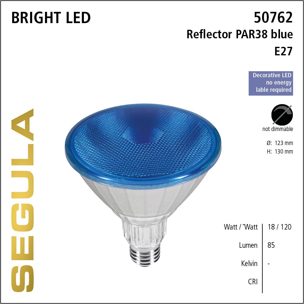 LED Leuchtmittel, Reflector, E27, Bright Line Lampe, PAR38 blue