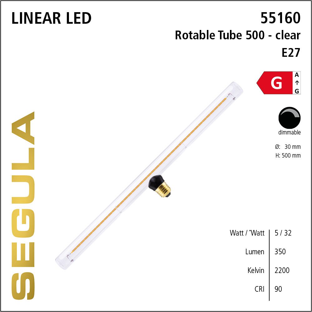 LED Linienlampe, Rotable Tube, E27, warmweiß, dimmbar