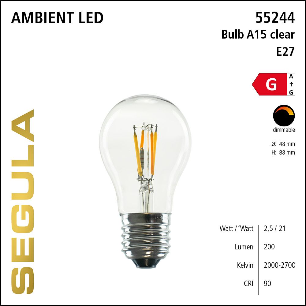 LED Filament Leuchtmittel, dimmbare LED Lampe, E27, Ambient Dimming, kleine Glühlampe, klar