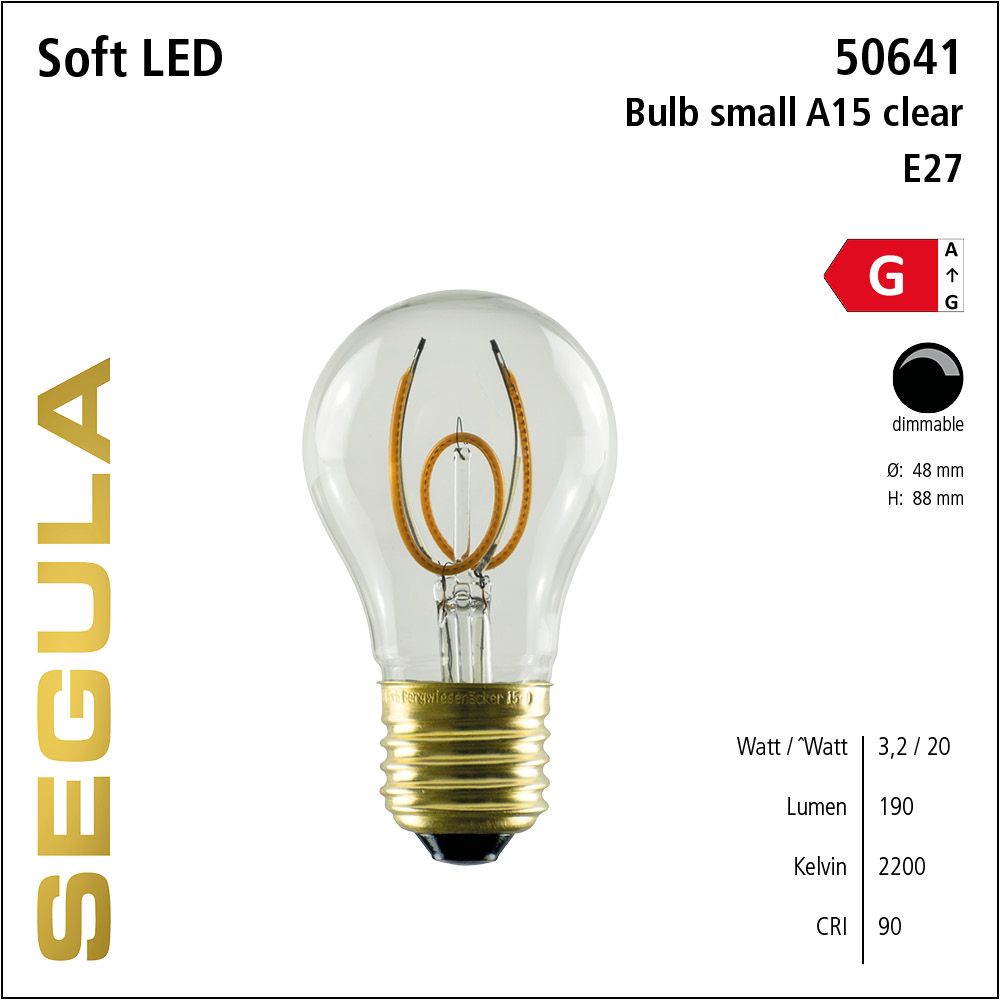 LED Leuchtmittel, Glühlampe, Soft Filament, E27, dimmbare LED, Retrofit Lampe, warmweiß, Klarglas