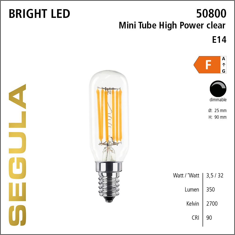 LED Leuchtmittel, Mini Tube, E14, dimmbare LED, Bright Line Lampe, warmweiß, High Power clear