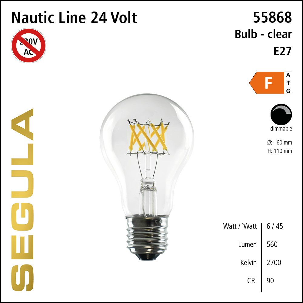 LED Leuchtmittel, 24 Volt, Glühlampe, dimmbar, warmweiß, Filament, LED Lampe