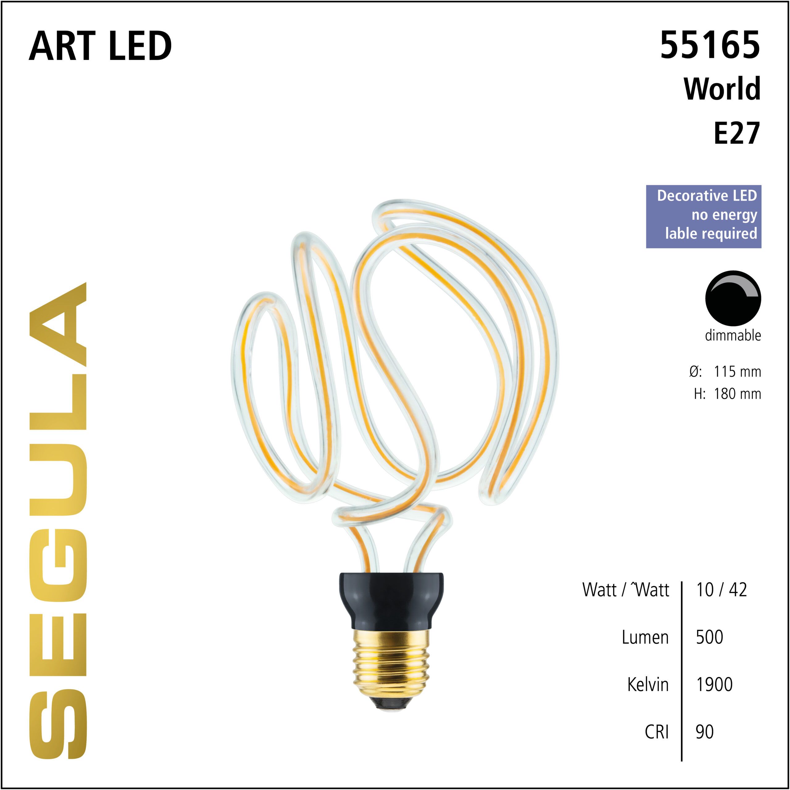 Design LED Leuchtmittel, E27, Polycarbonat, bruchsichere LED Lampe, klar, warmweiß, dimmbare LED