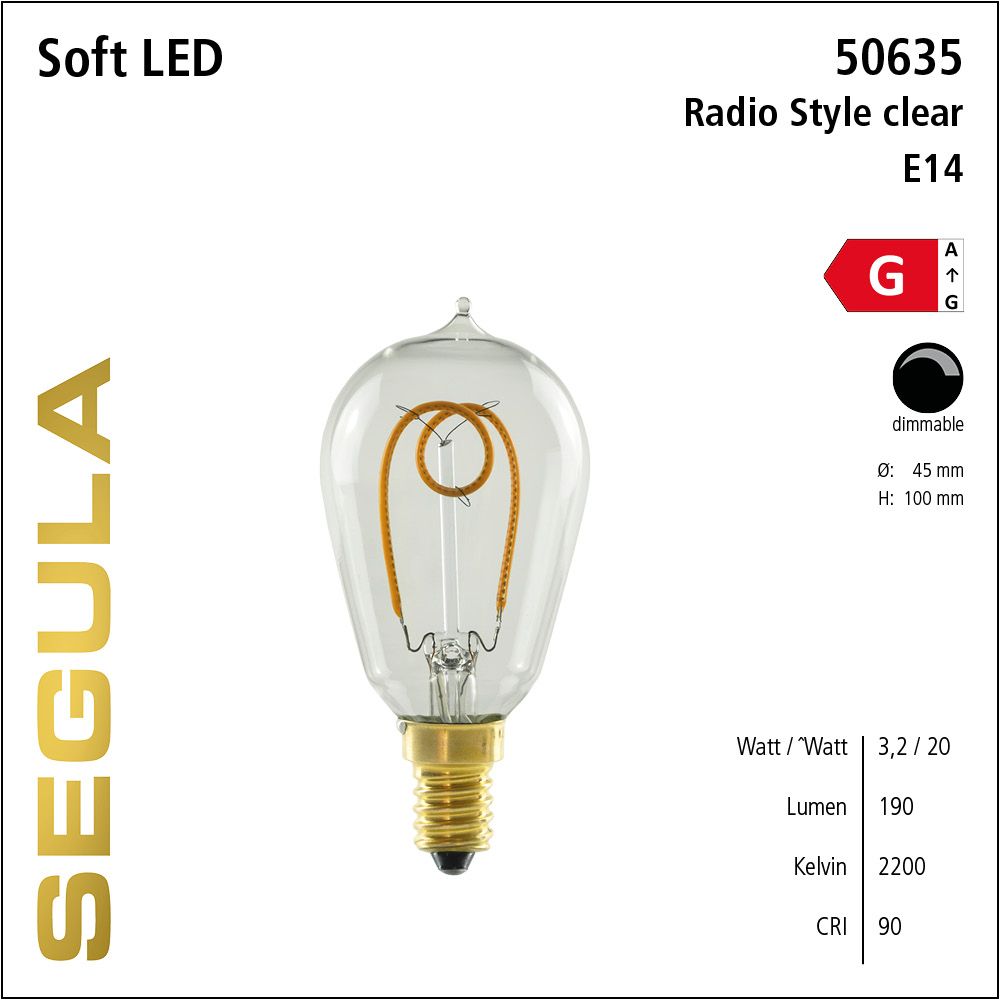 LED Leuchtmittel, Radio Style, Soft Filament, E14, dimmbare LED, Retrofit Lampe, warmweiß, Klarglas