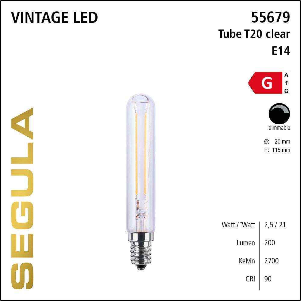 LED Leuchtmittel, Tube, E14, dimmbare LED, Retrofit Lampe, warmweiß, clear