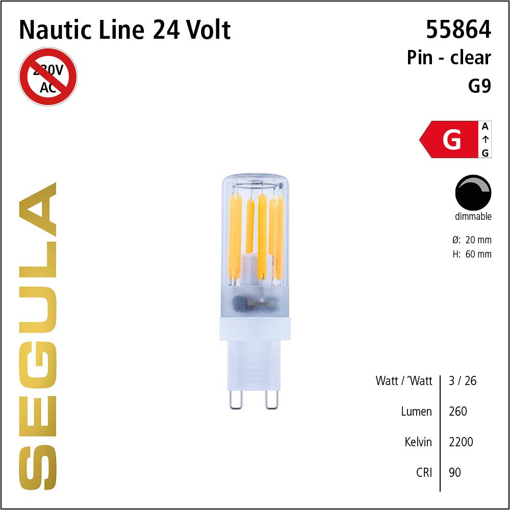 LED Leuchtmittel 24 Volt, dimmbar, Retrofit, Pin G9