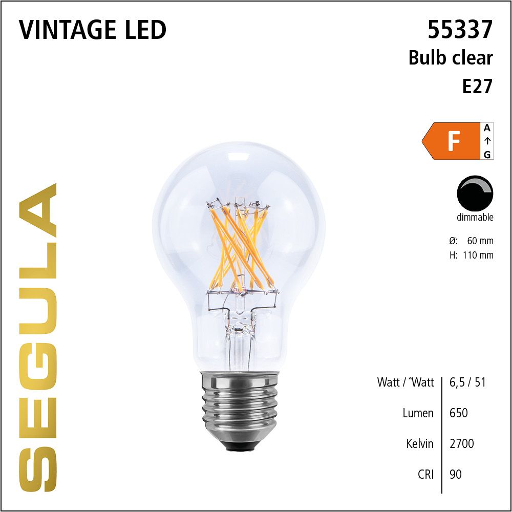 LED Leuchtmittel, Bulb, E27, dimmbare LED, Retrofit Lampe, warmweiß, clear
