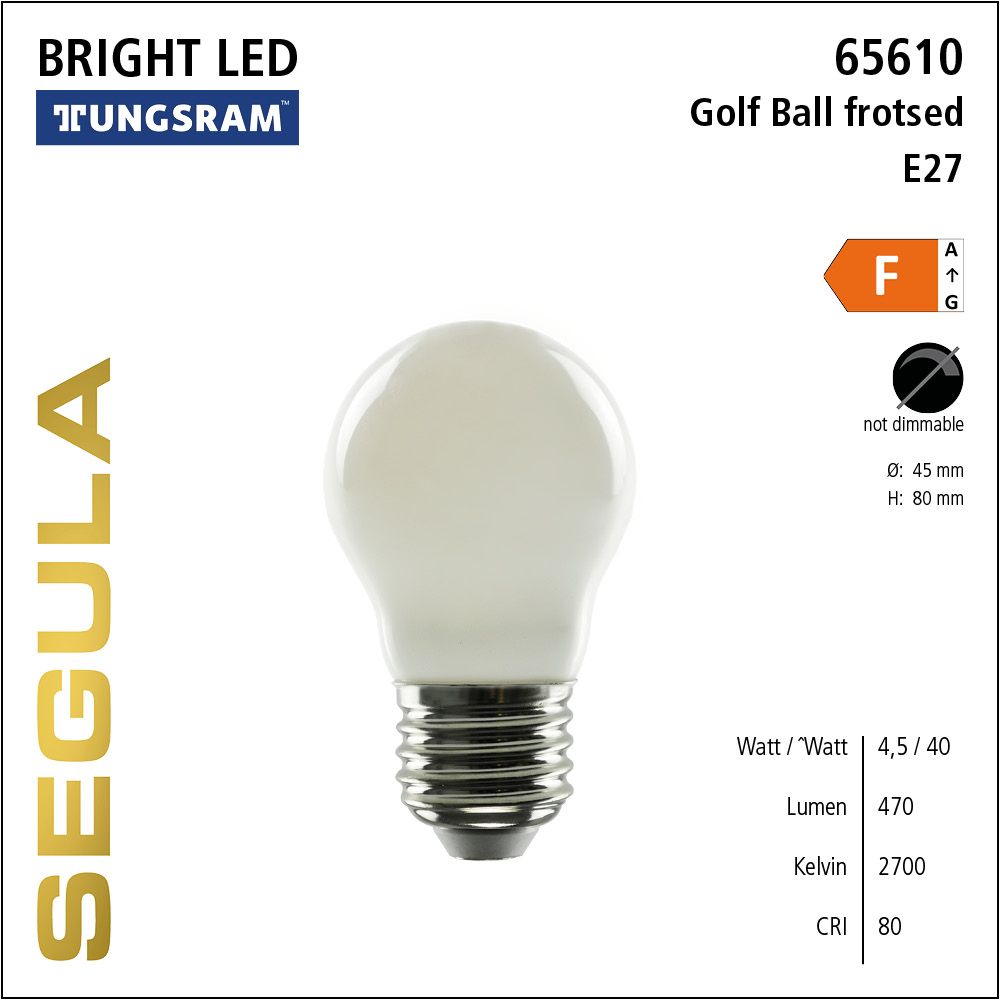 LED Leuchtmittel, Golf Ball, E14, Bright Line Lampe, Tungsram, warmweiß, frosted