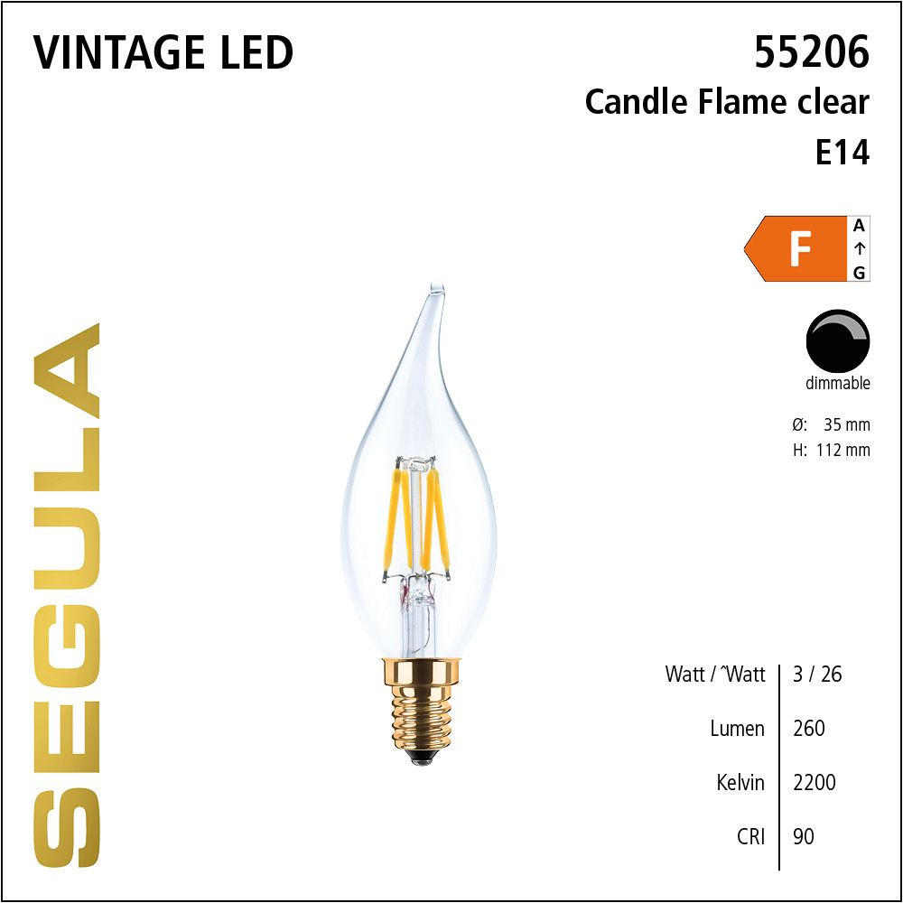 LED Leuchtmittel, Candle Flame, E14, dimmbare LED, Retrofit Lampe, warmweiß, clear