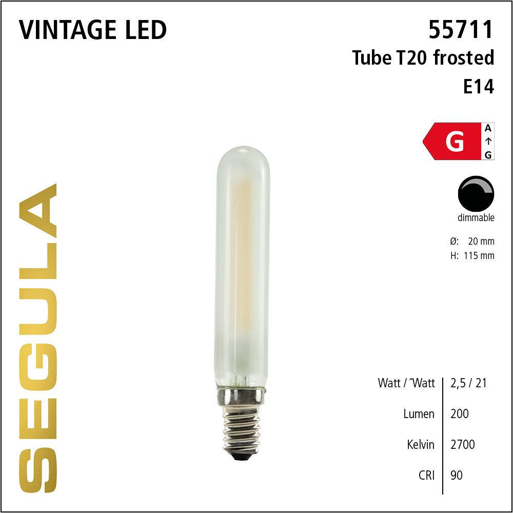 LED Leuchtmittel, Tube, E14, dimmbare LED, Retrofit Lampe, warmweiß, frosted