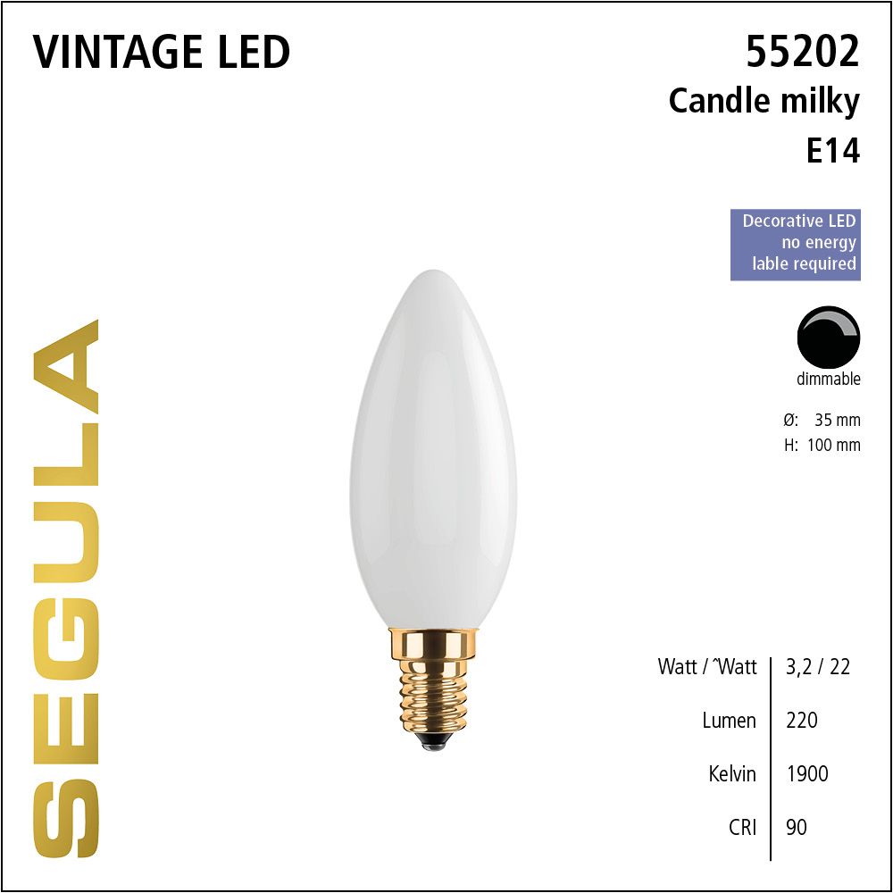 LED Leuchtmittel, Candle, E14, dimmbare LED, Retrofit Lampe, warmweiß, milky