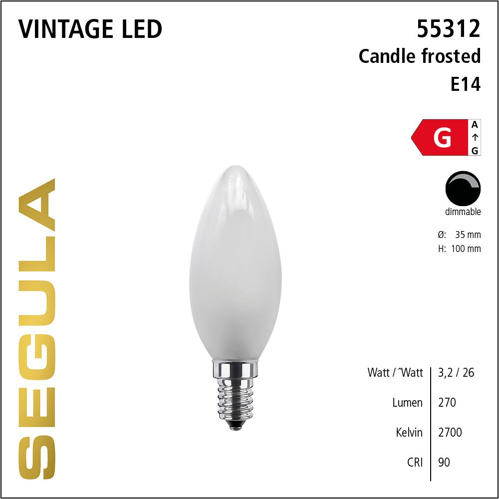 LED Leuchtmittel, Candle, E14, dimmbare LED, Retrofit Lampe, warmweiß, frosted