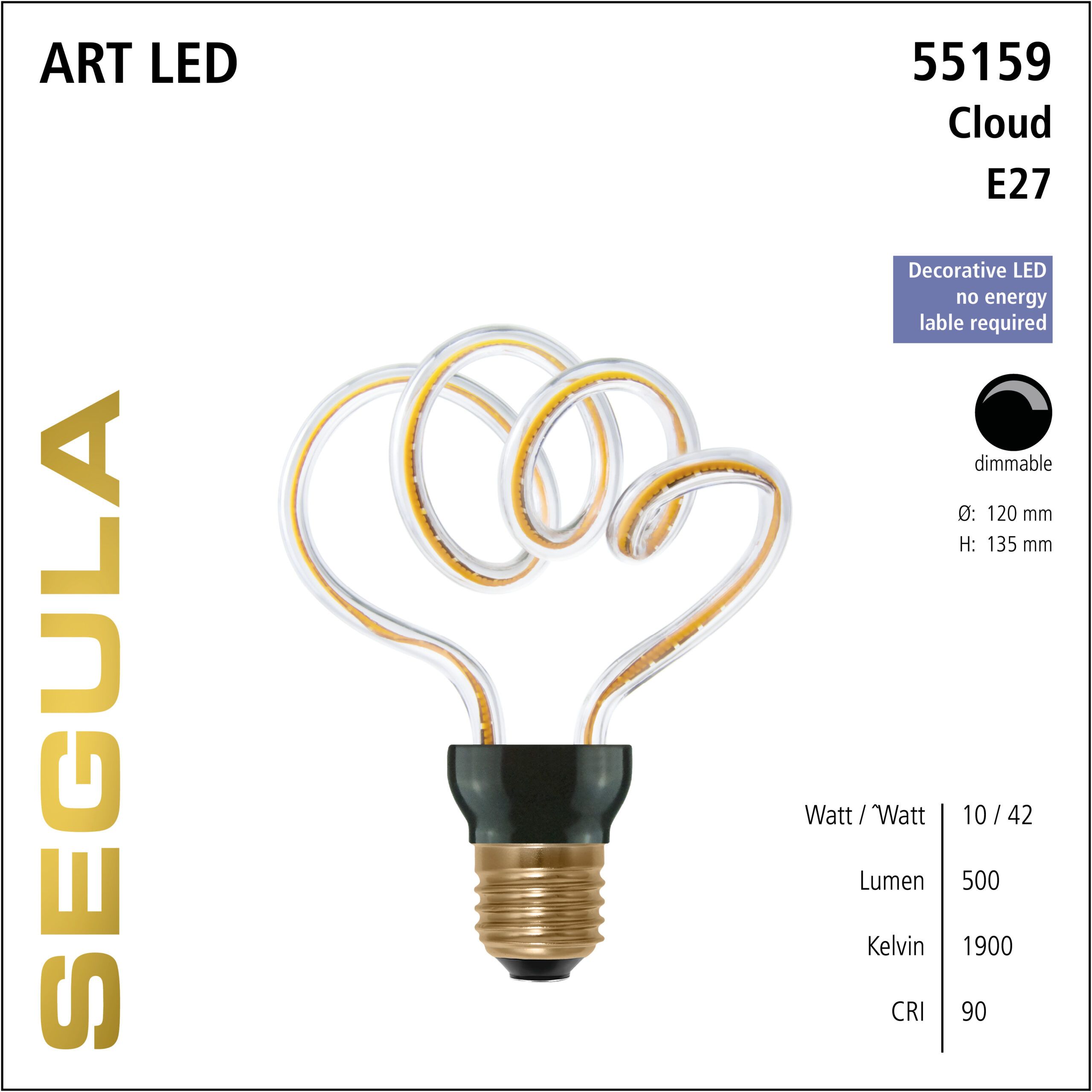 Design LED Leuchtmittel, E27, Polycarbonat, bruchsichere LED Lampe, klar, warmweiß, dimmbare LED