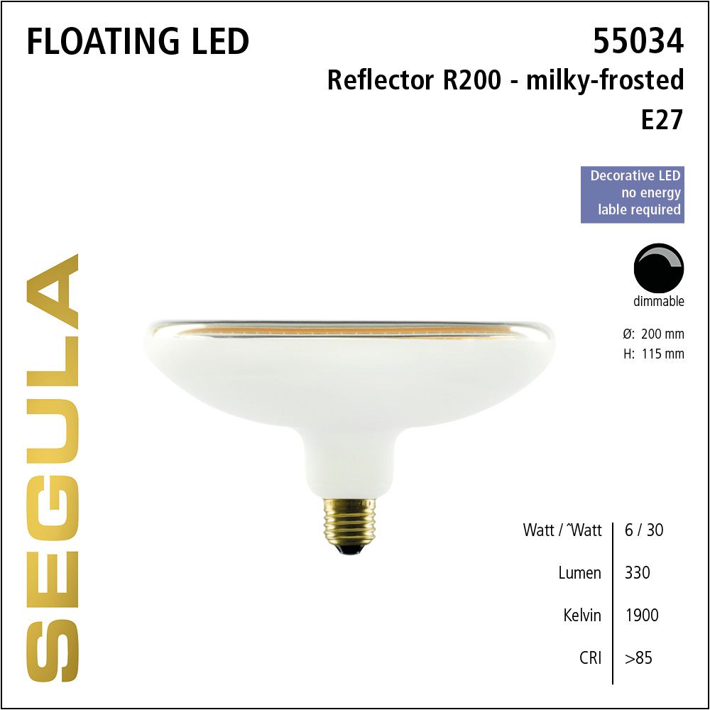 Design LED Leuchtmittel, Floating, Reflektor, Opal-matt, warmweiß, dimmbar