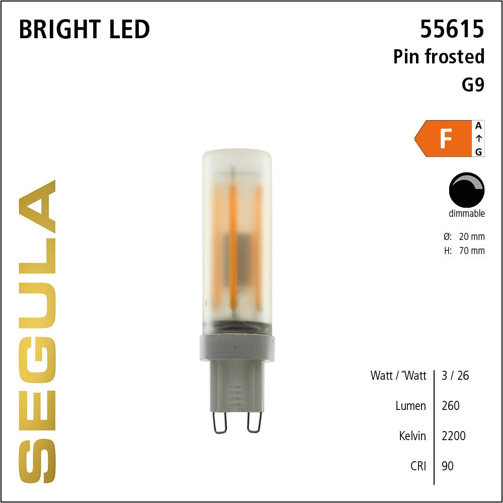 LED Leuchtmittel, G9 Pin, dimmbare LED, Bright Line Lampe, warmweiß, frosted