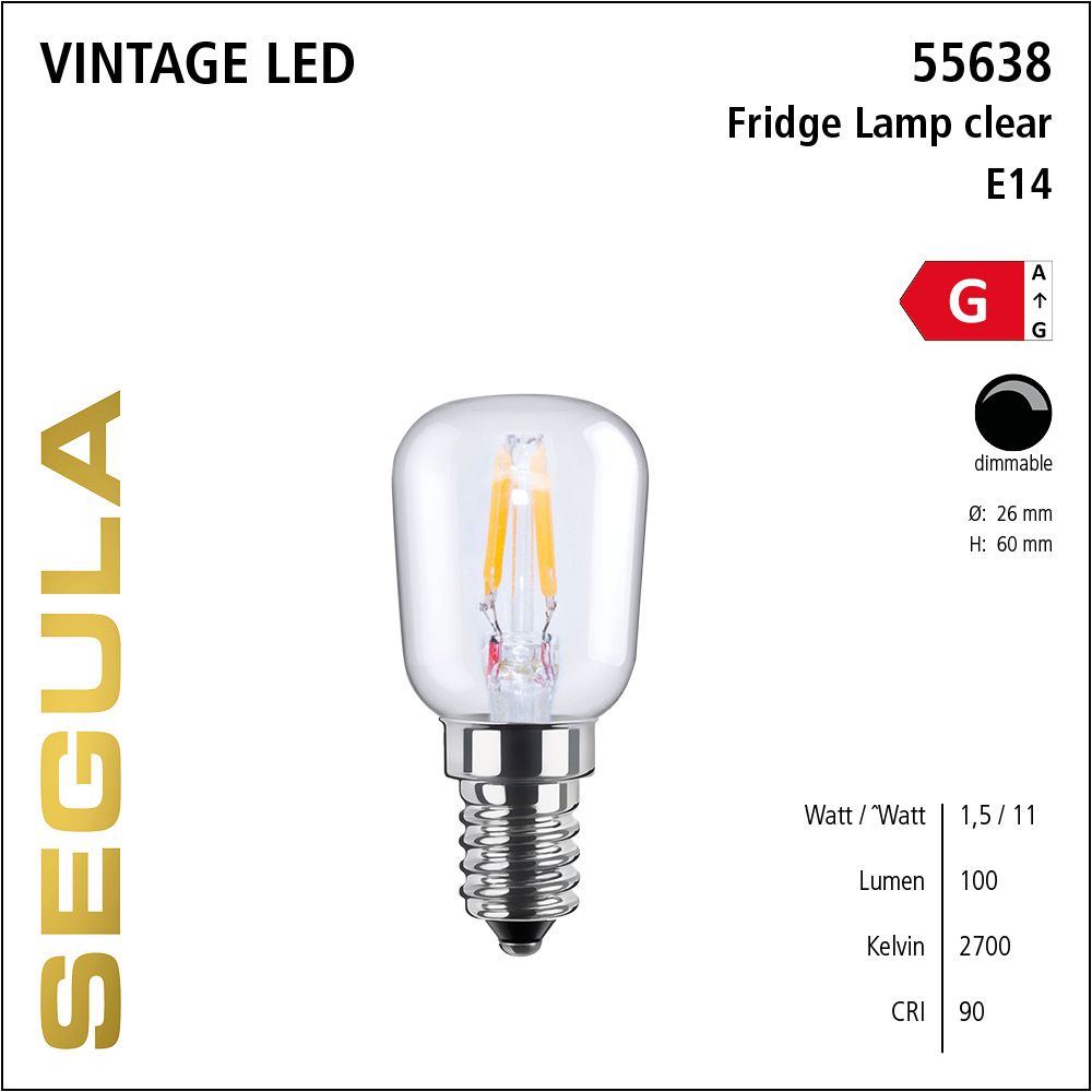 LED Leuchtmittel, Fridge Lamp, E14, dimmbare LED, Retrofit Lampe, warmweiß, clear