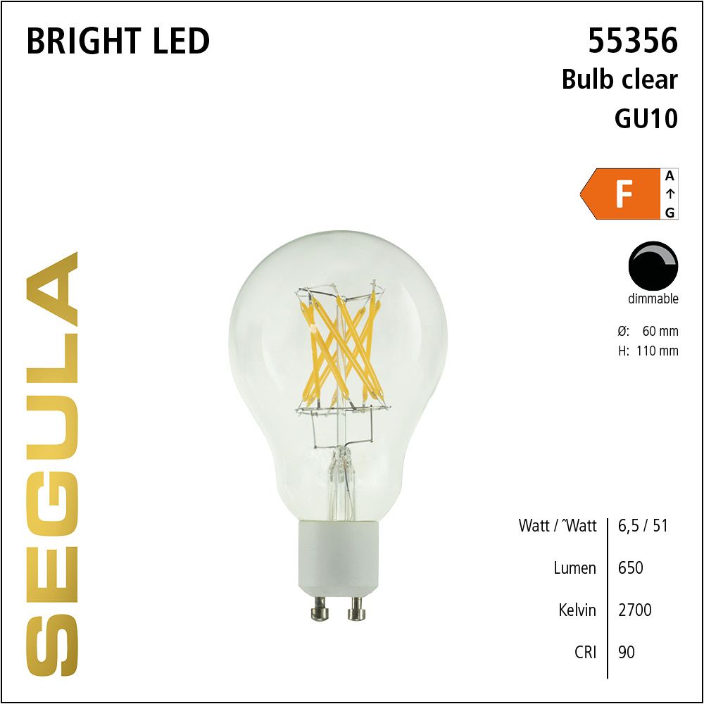 LED Leuchtmittel, Bulb, GU10, dimbare LED, Bright Line Lampe, warmweiß, clear