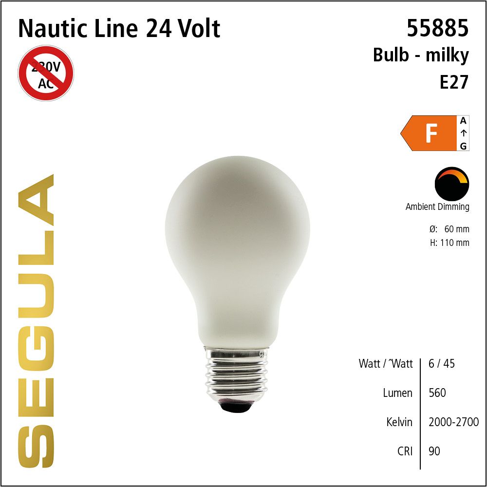 LED Leuchmittel, 24Volt, Ambient Dimming, Glühlampe, dimmbar, Retrofit, Filament, warmweiss
