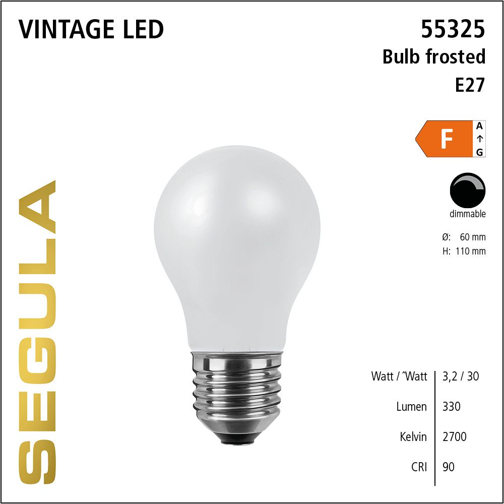 LED Leuchtmittel, Bulb, E27, dimmbare LED, Retrofit Lampe, warmweiß, frosted