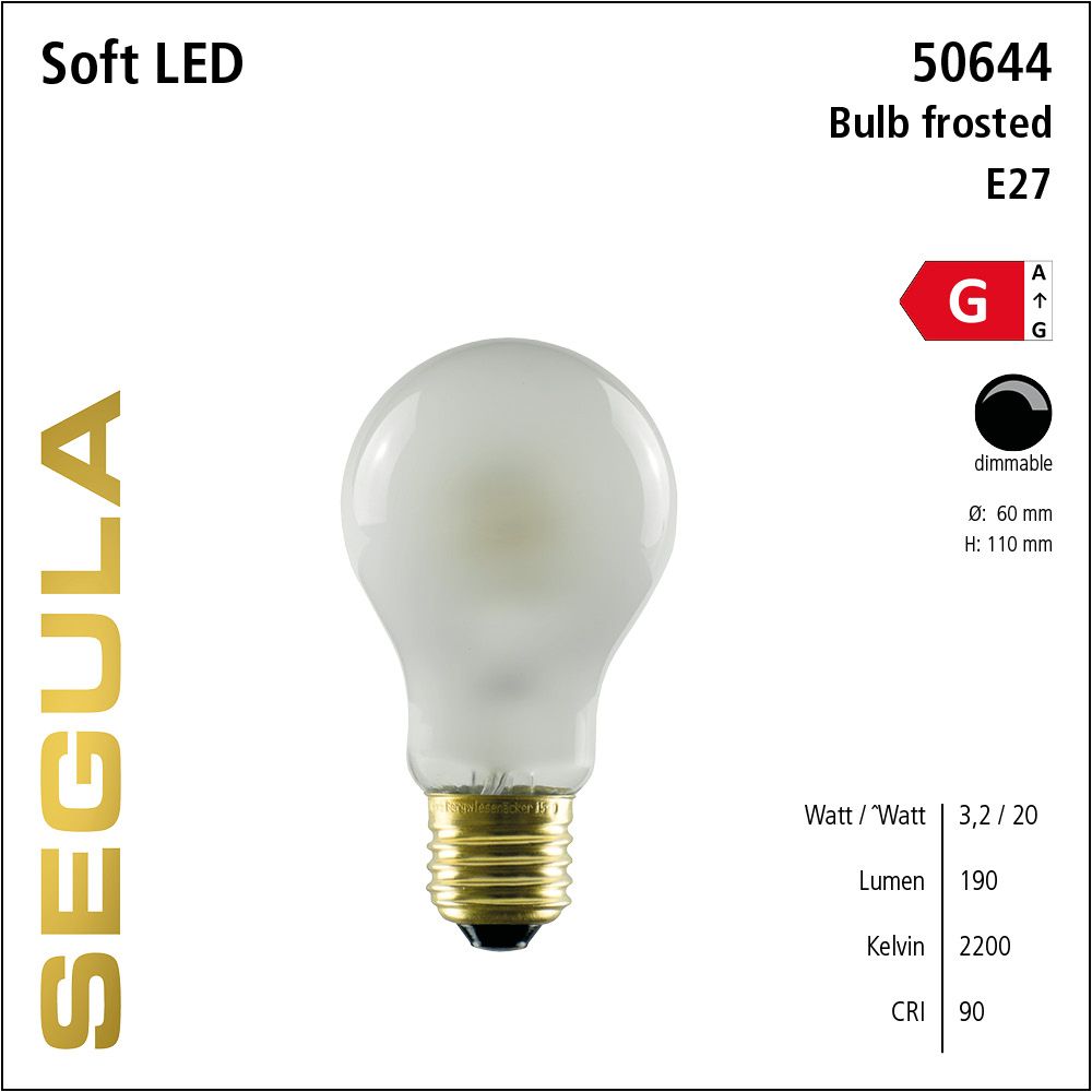 LED Leuchtmittel, Glühlampe, Soft Filament, E27, dimmbare LED, Retrofit Lampe, warmweiß, matt