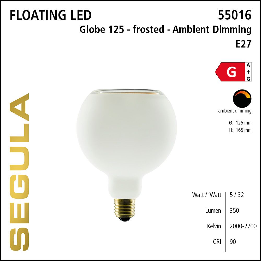 Design LED Leuchtmittel, Floating, Globe, matt, warmweiß, Ambient Dimming