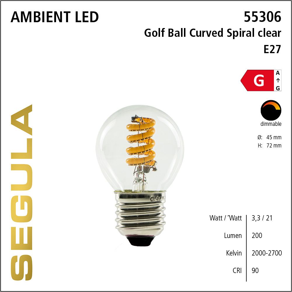 LED Filament Leuchtmittel, dimmbare LED Lampe, E27, Ambient Dimming, Golfball, klar