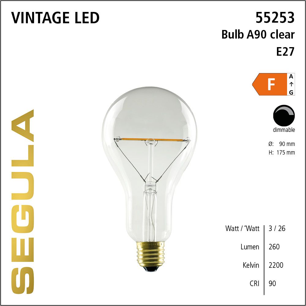 LED Leuchtmittel, Bulb A90 Balance, E27, dimmbare LED, Retrofit Lampe, warmweiß, clear