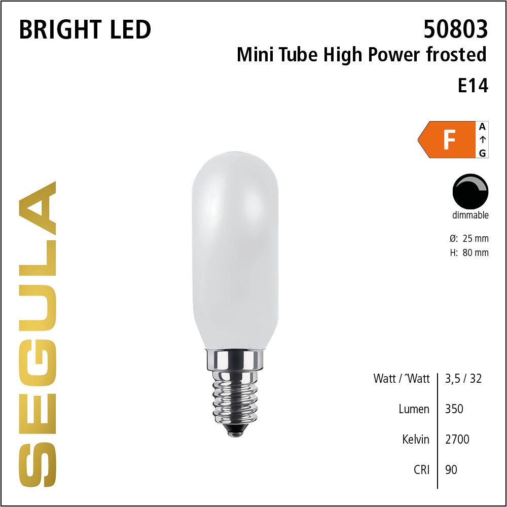 LED Leuchtmittel, Mini Tube, E14, dimmbare LED, Bright Line Lampe, warmweiß, High Power frosted