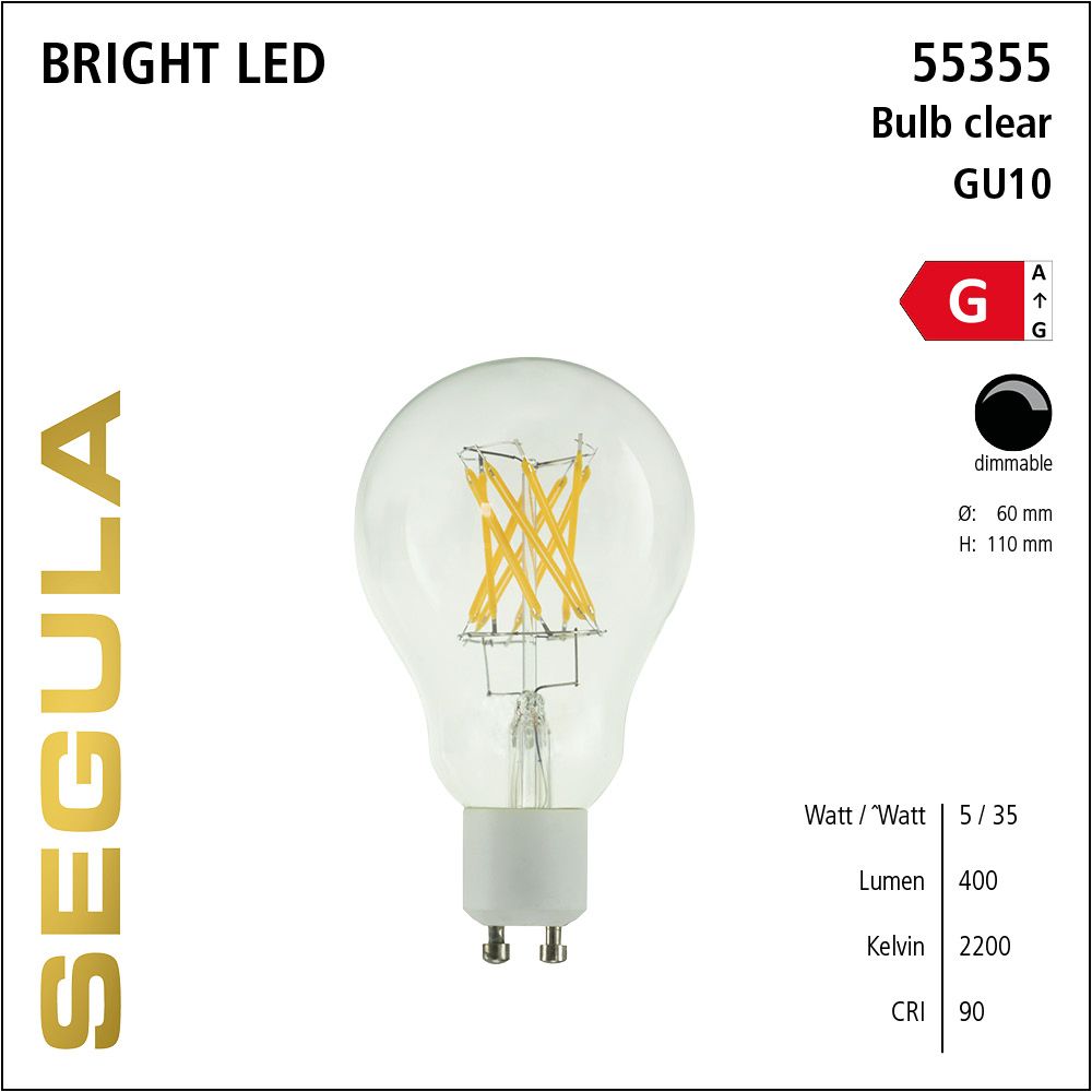 LED Leuchtmittel, Bulb, GU10, dimbare LED, Bright Line Lampe, warmweiß, clear