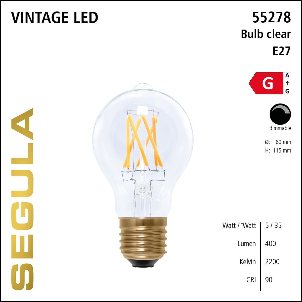 LED Leuchtmittel, Bulb, E27, dimmbare LED, Retrofit Lampe, warmweiß, clear